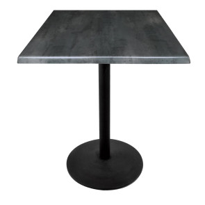 Square Black Steel Table Top with 214 Outdoor Base