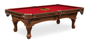 Chicago Blackhawks Logo Billiard Table with Logo Cloth
