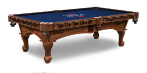 University of Tulsa Hurricane Billiard Table With Logo Cloth