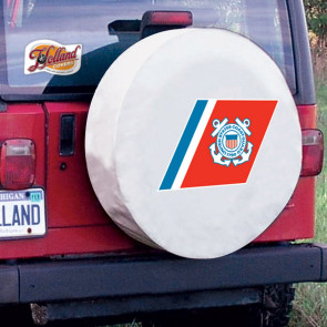US Coast Guard Logo Tire Cover - White