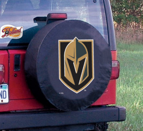 Vegas Golden Knights Logo Jeep Wrangler Tire Cover on Black Vinyl