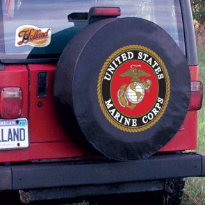 US Marine Corps Logo Tire Cover - Black