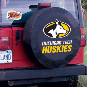 Michigan Tech Logo Tire Cover - Black