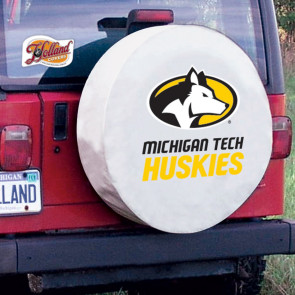 Michigan Tech Logo Tire Cover - White