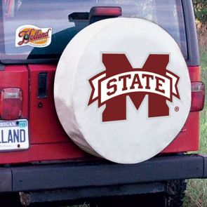 Mississippi State University Logo Tire Cover - White