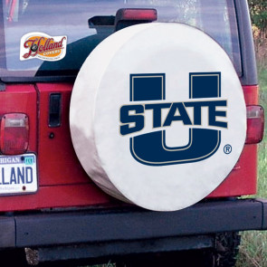 Utah State University Logo Tire Cover -  White