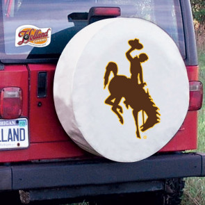 University of Wyoming Logo Tire Cover - White