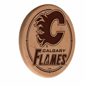 Calgary Flames Logo Laser Engraved Wood Sign