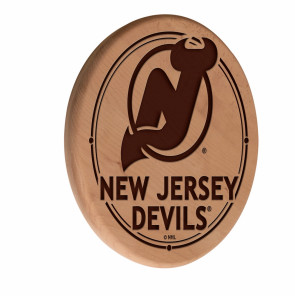 New Jersey Devils Logo Laser Engraved Wood Sign
