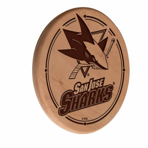 San Jose Sharks Logo Laser Engraved Wood Sign