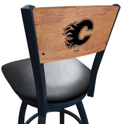 Calgary Flames L038 Logo Voltaire 2 Bar Stool