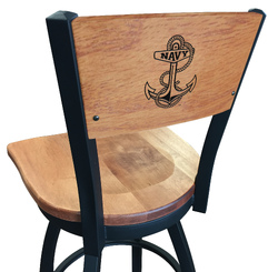 US Naval Academy L038 Logo Voltaire 2 Bar Stool