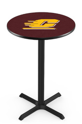 Central Michigan L211 Black Wrinkle Logo Table
