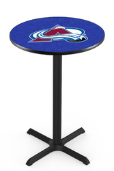Colorado Avalanche L211 Black Wrinkle Logo Table