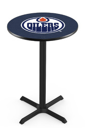 Edmonton Oilers L211 Black Wrinkle Logo Table