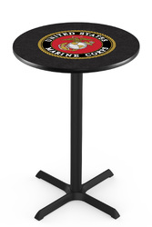 Marines L211 Black Wrinkle Logo Table