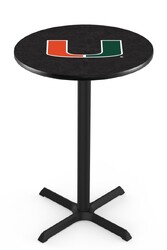 Miami L211 Black Wrinkle Logo Table