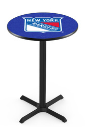 New York Rangers L211 Black Wrinkle Logo Table