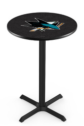San Jose Sharks L211 Black Wrinkle Logo Table