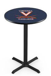 Virginia L211 Black Wrinkle Logo Table