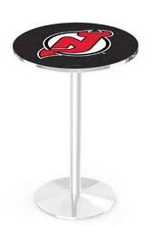 New Jersey Devils L214 Chrome Logo Table