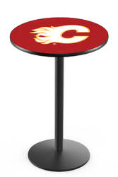Calgary Flames L214 Black Wrinkle Logo Table