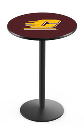 Central Michigan L214 Black Wrinkle Logo Table