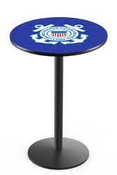 Coast Guard L214 Black Wrinkle Logo Table