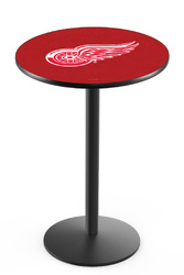 Detroit Red Wings L214 Black Wrinkle Logo Table