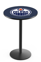 Edmonton Oilers L214 Black Wrinkle Logo Table