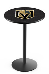 Vegas Golden Knights L214 Black Wrinkle Logo Table