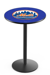 New York Mets L214 Black Wrinkle Logo Table