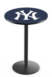 New York Yankees L214 Black Wrinkle Logo Table