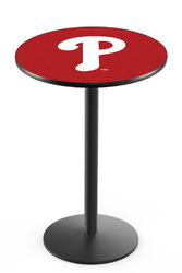 Philadelphia Phillies L214 Black Wrinkle Logo Table