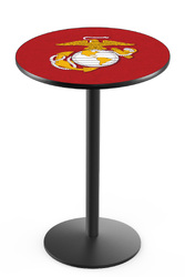 Marines L214 Black Wrinkle Logo Table