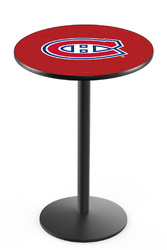 Montreal Canadiens L214 Black Wrinkle Logo Table