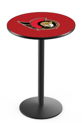 Ottawa Senators L214 Black Wrinkle Logo Table