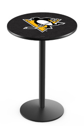 Pittsburgh Penguins L214 Black Wrinkle Logo Table