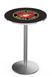 Marines L214 Stainless Steel Logo Table