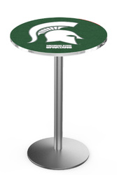 Michigan State L214 Stainless Steel Logo Table