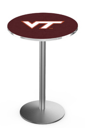 Virginia Tech L214 Stainless Steel Logo Table