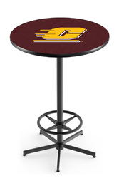 Central Michigan L216 Black Wrinkle Logo Table