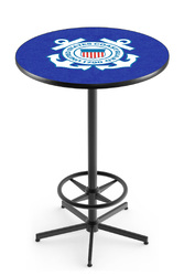 Coast Guard L216 Black Wrinkle Logo Table