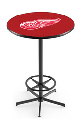 Detroit Red Wings L216 Black Wrinkle Logo Table