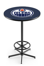 Edmonton Oilers L216 Black Wrinkle Logo Table
