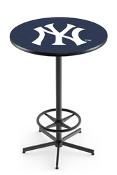 New York Yankees L216 Black Wrinkle Logo Table