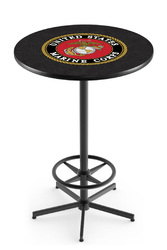 Marines L216 Black Wrinkle Logo Table
