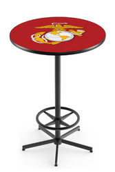 Marines L216 Black Wrinkle Logo Table