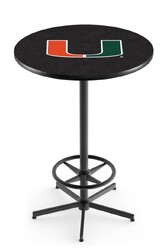 Miami L216 Black Wrinkle Logo Table