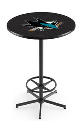 San Jose Sharks L216 Black Wrinkle Logo Table